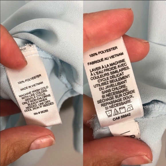 Express baby blue Portofino shirt women’s Sz M - Picture 8 of 8